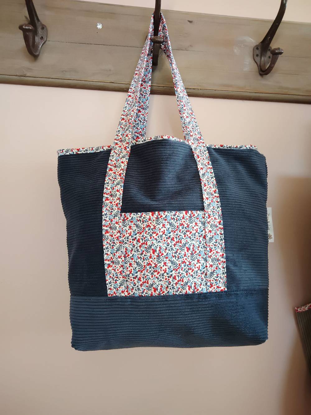 Sac cabas poche fleurie